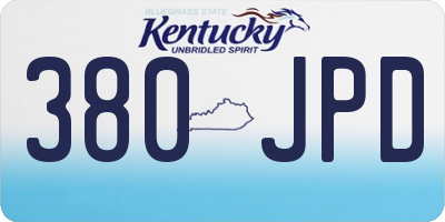 KY license plate 380JPD