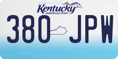 KY license plate 380JPW
