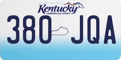 KY license plate 380JQA