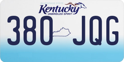 KY license plate 380JQG