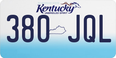 KY license plate 380JQL