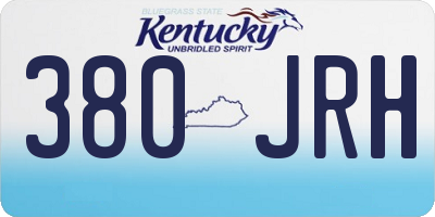 KY license plate 380JRH
