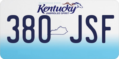 KY license plate 380JSF