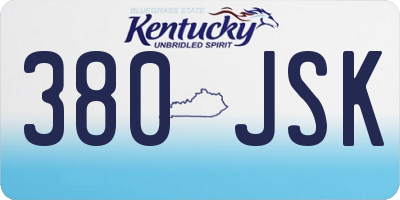 KY license plate 380JSK