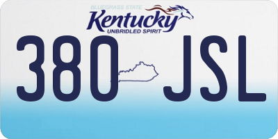 KY license plate 380JSL