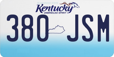 KY license plate 380JSM