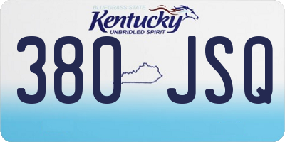 KY license plate 380JSQ