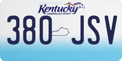 KY license plate 380JSV