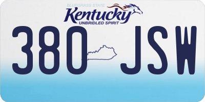 KY license plate 380JSW