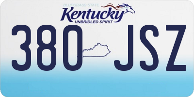KY license plate 380JSZ