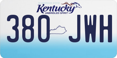 KY license plate 380JWH