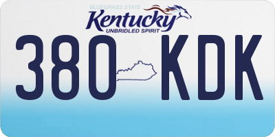 KY license plate 380KDK