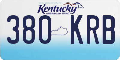 KY license plate 380KRB