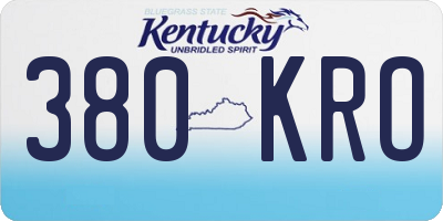 KY license plate 380KRO
