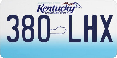 KY license plate 380LHX