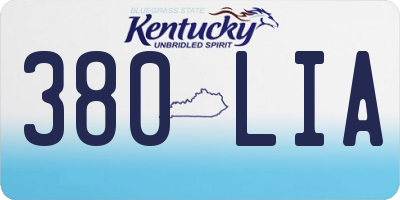 KY license plate 380LIA