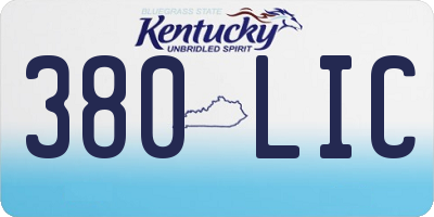 KY license plate 380LIC