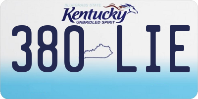 KY license plate 380LIE