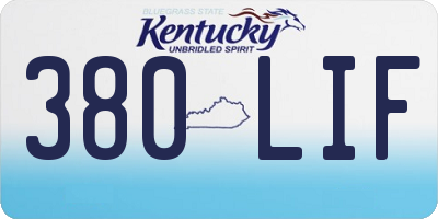 KY license plate 380LIF