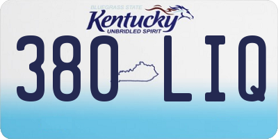 KY license plate 380LIQ