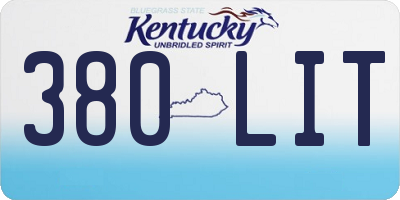 KY license plate 380LIT
