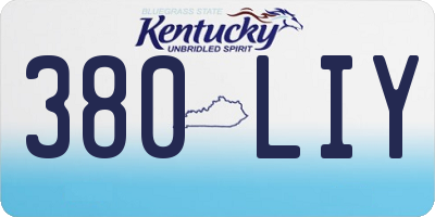 KY license plate 380LIY
