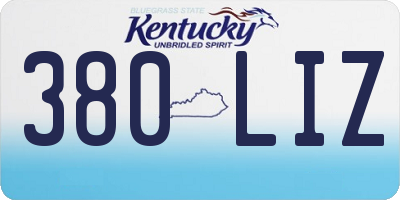 KY license plate 380LIZ
