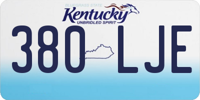 KY license plate 380LJE