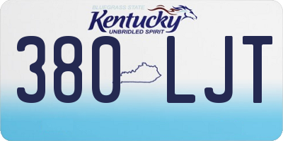 KY license plate 380LJT
