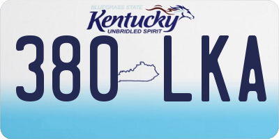 KY license plate 380LKA