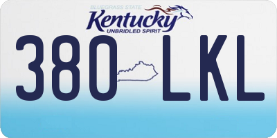 KY license plate 380LKL