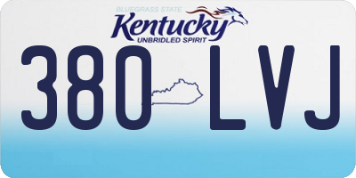KY license plate 380LVJ