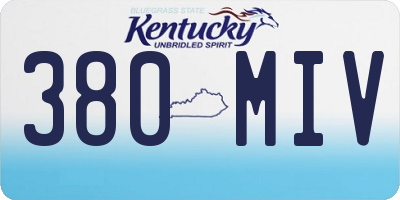 KY license plate 380MIV