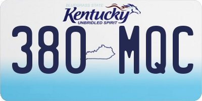 KY license plate 380MQC