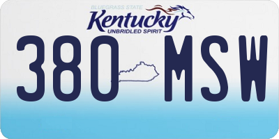 KY license plate 380MSW