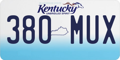 KY license plate 380MUX