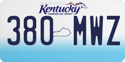 KY license plate 380MWZ