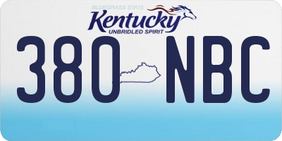 KY license plate 380NBC