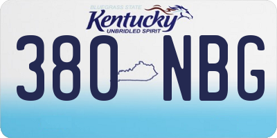 KY license plate 380NBG