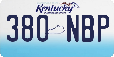 KY license plate 380NBP