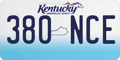 KY license plate 380NCE