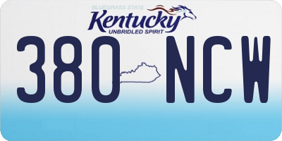 KY license plate 380NCW