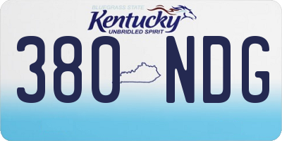 KY license plate 380NDG