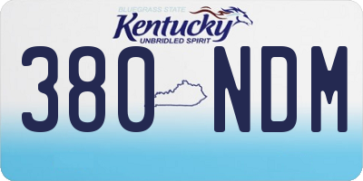 KY license plate 380NDM