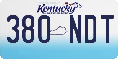 KY license plate 380NDT