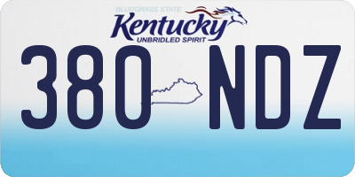 KY license plate 380NDZ