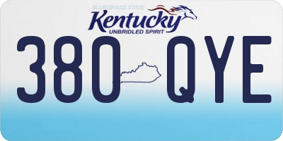KY license plate 380QYE