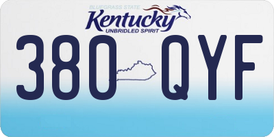 KY license plate 380QYF