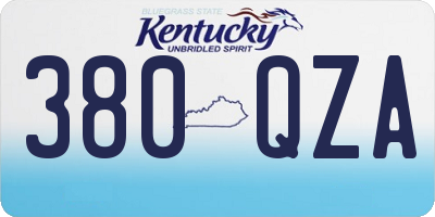 KY license plate 380QZA