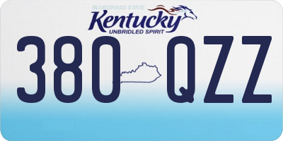 KY license plate 380QZZ